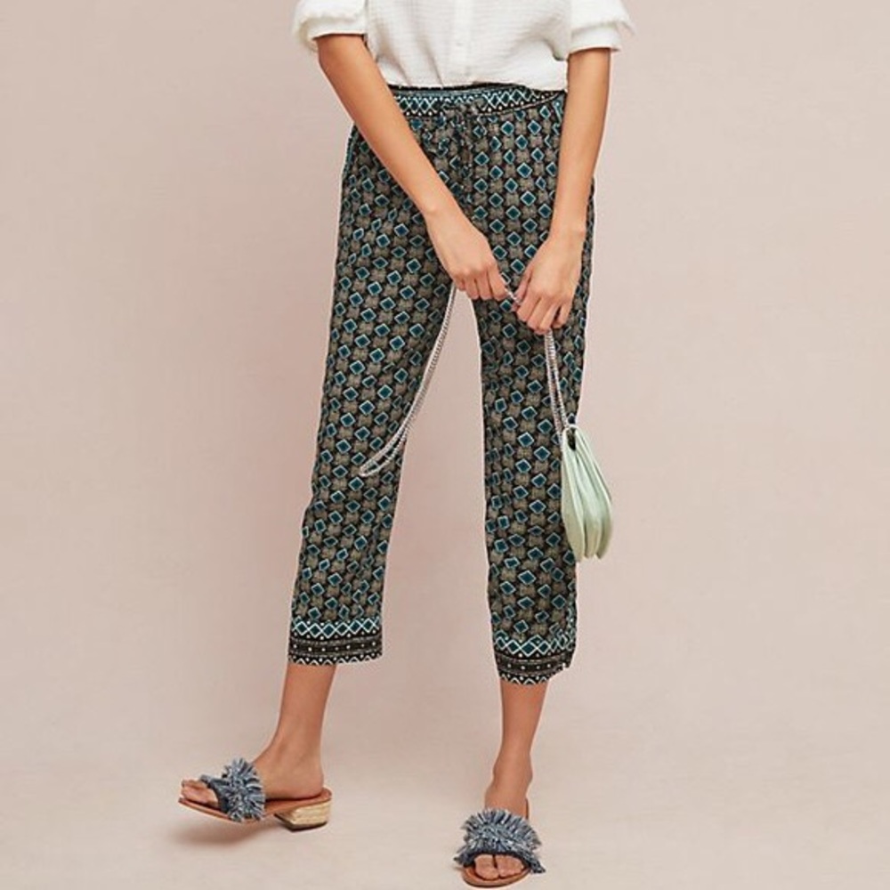 Anthropologie | Green Geometric Jogger